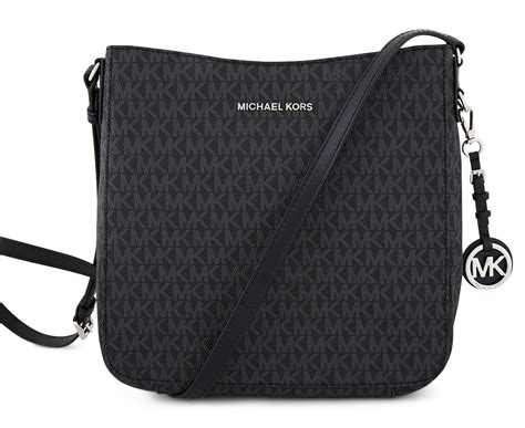 michael kors signature large jet set messenger bag|Jet Set Travel Large Metallic Signature Logo Messenger Bag.